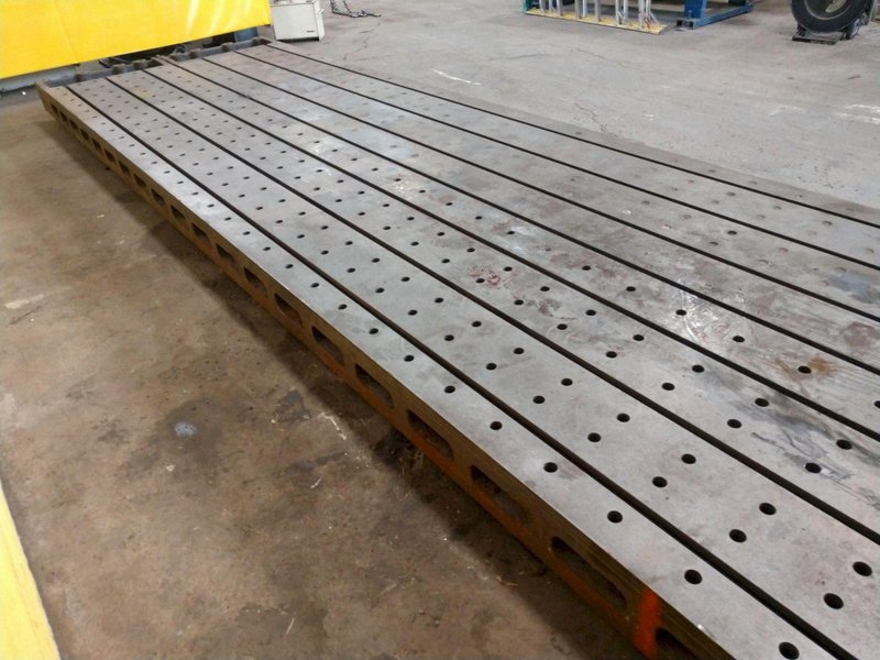 6.5' (80") x 22' (264")  T SLOTTED FLOOR PLATE PLANER TABLE: STOCK #13637