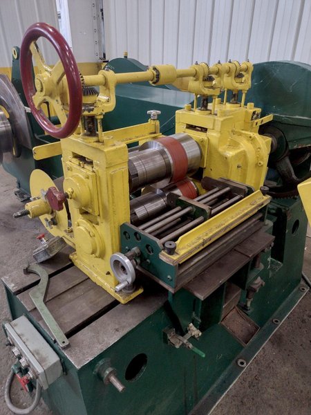 12" WIDE TORRINGTON 4" ARBOR PULL-THROUGH SLITTING LINE: STOCK #16504
