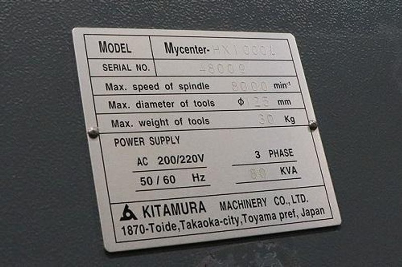 KITAMURA MYCENTER HX1000I HORZONTAL MACHINING CENTER