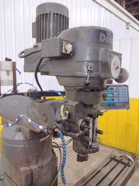 2 HP DOALL MODEL @PM-200V RAM TYPE VERTICAL MILL WITH POWER FEED &amp; DRO: STOCK #22880