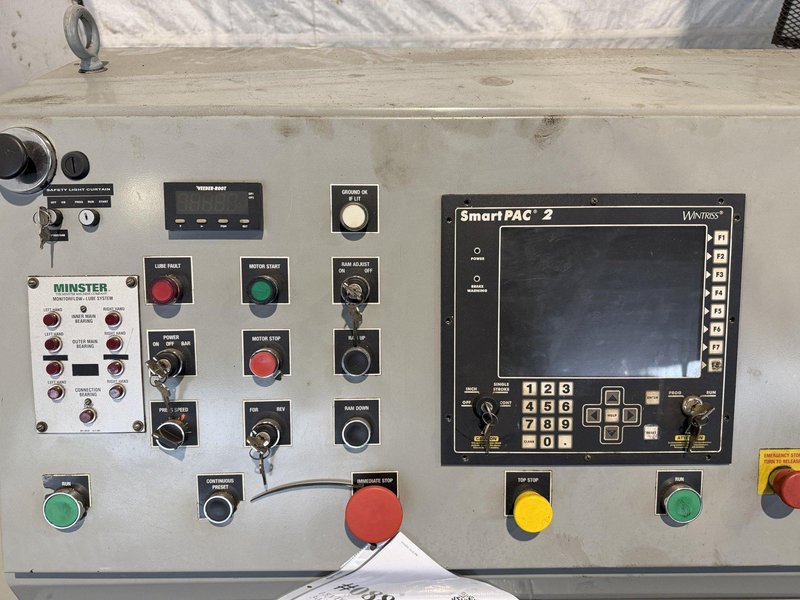 150 TON MINSTER E2-150-42-30 HEVI-STAMPER STRAIGHT SIDE PRESS. STOCK # 0882825