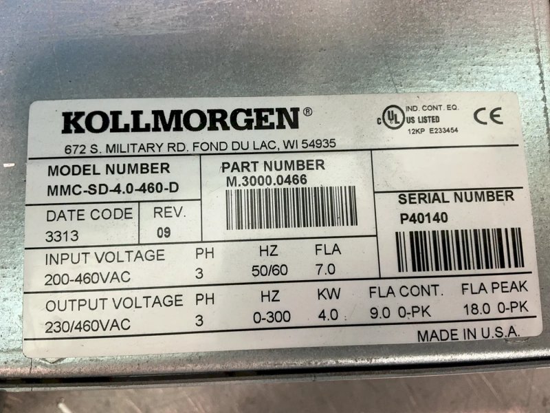 Kollmorgen  Servo Drive  - Mmc-sd-4.0-460-d