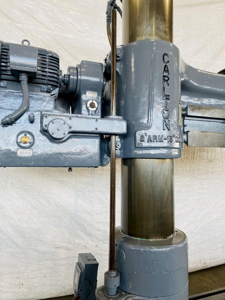 6' X 15" CARLTON 3A RADIAL ARM DRILL. STOCK # 0844121