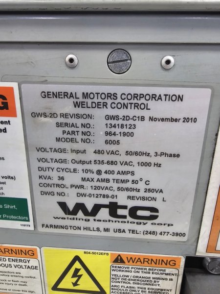 WTC MEDWELD 6005 WELDER CONTROL REV L USED