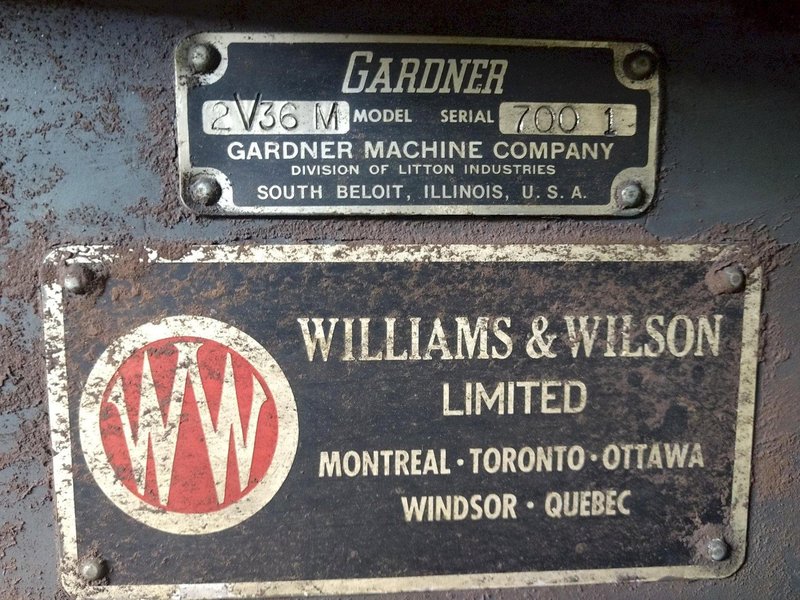 36" GARDNER MODEL #2V36M36 VERTICAL DOUBLE DISC SPRING GRINDER: STOCK 14953