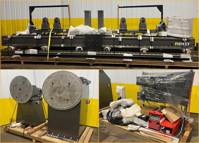 82" X 212" X 5,500 LBS AMET / FRONIUS MODEL #GMAW CIRCUMFERENTIAL WELDING LATHE: STOCK #18537