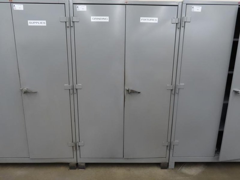 Lyon 2-Door Metal Cabinet w Contents- Auction Item