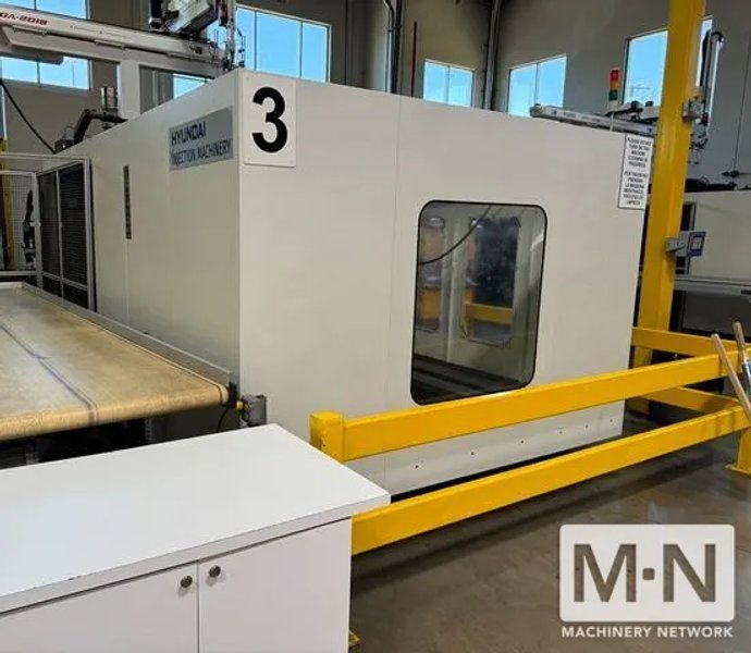 1150 TON 186 OZ HYUNDAI MODEL EDIS-1150DL HYBRID INJECTION MOLDING MACHINE MFG 2014 (3) AVAILABLE