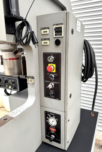 8 Ton Haeger 824 Insertion Press, 24" Throat, Feeder