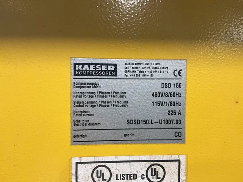 Kaeser 175 Hp Air Compressor - Dsd 175