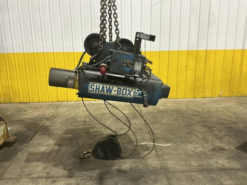 5 TON SHAW BOX SINGLE GIRDER POWERED CABLE HOIST &amp; TROLLEY, REMOTE CONTROLLED: YOBRO #25898