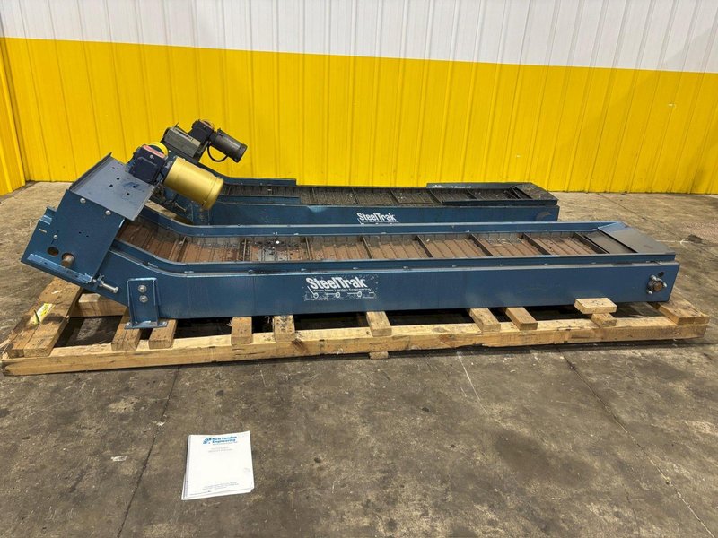 18" WIDE x 96" LONG STEELTRAK MODEL #T2-721-18" FLUTED BELT PARTS CONVEYOR, NEW 2021: YOBRO #24475