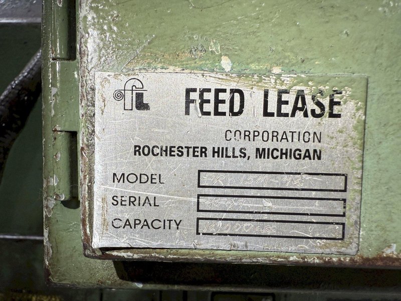 15,000 lbs. x 24" wide Feed Lease Coil Reel with Feed Lease Powered Straightener For Sale - Models PR-15M-42 and FLCC-24-76-7