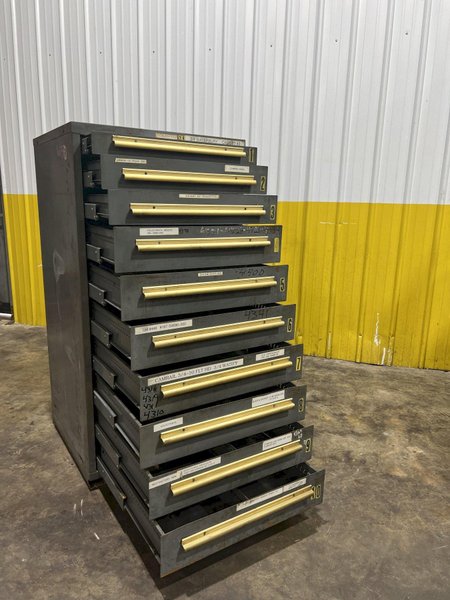 10 DRAWER EQUIPTO 28" X 30" X 59" TOOL STORAGE CABINET STOCK # 3095