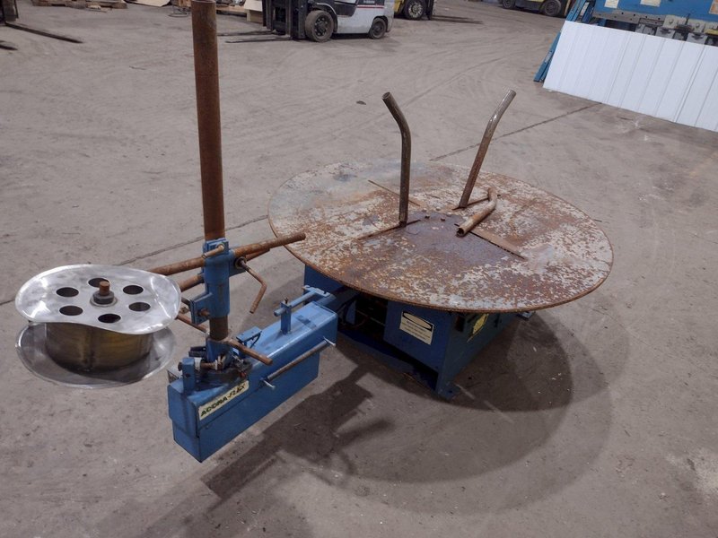 5,500 LBS X 48" AWC (ACCRA-WIRE CONTROLS) MODEL #F-200AF HORIZONTAL PALLET TYPE POWERED DE-COILER REEL: STOCK #19265