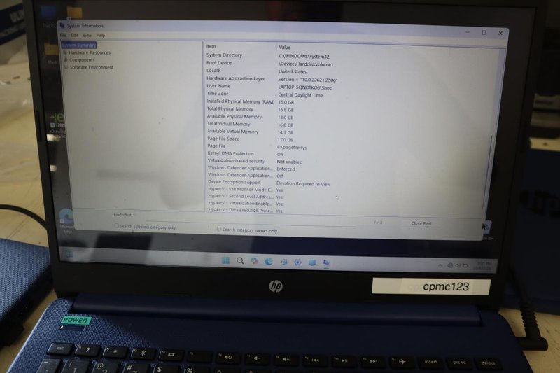 (4) Hewlett Packard Model 14-dq0055dx Laptop Computers, System info in photos.- Auction Item