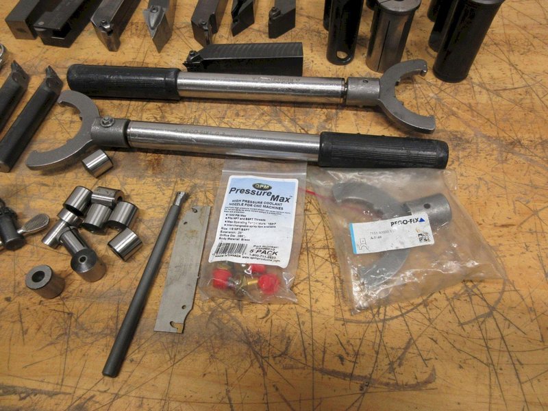 Lathe Tooling, Assored Inserted Tool Holders, Boring Bar Sleeves, Wrenches and Bushings- Auction Item