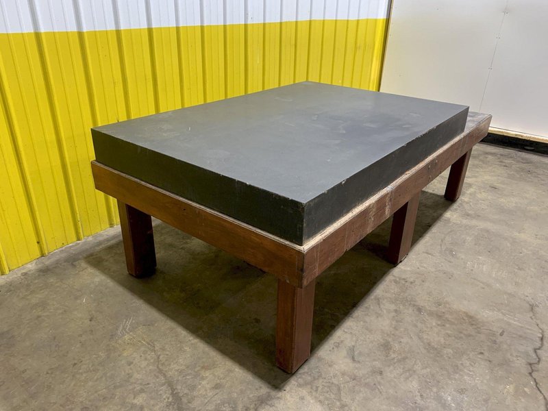 6' X 4' X 6" BLACK GRANITE PRECISION LAYOUT SURFACE PLATE WITH STAND: STOCK 16237