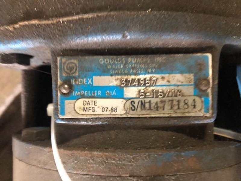 5 HP MOTOR AND GOULD PUMP MODEL 374957, SIZE 5-15/16