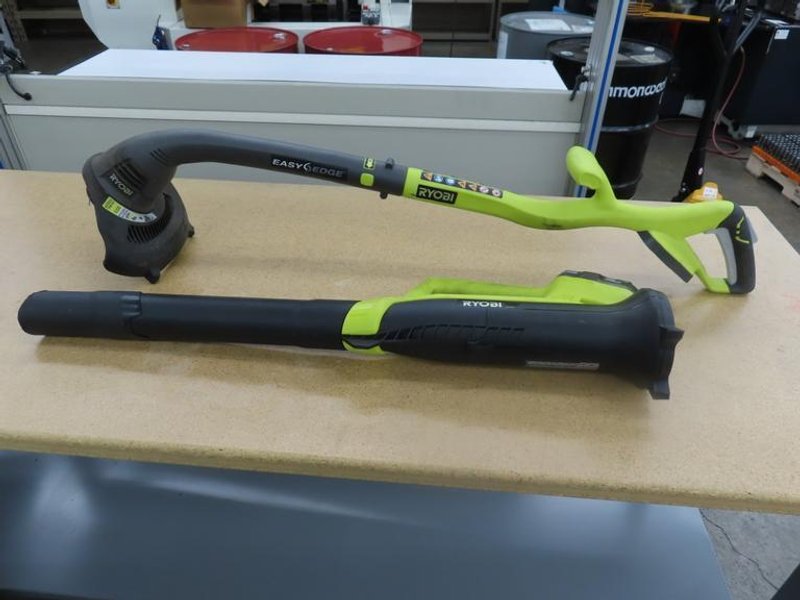 Ryobi Easy Edge 18 V Cordless Trimmer And Ryobi Cordless Floor Sweeper w Battery &amp; Charger- Auction Item