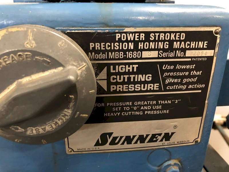 SUNNEN #MVV-1680C PRECISION HORIZONTAL HONING MACHINE WITH POWER STROKING: STOCK #11059
