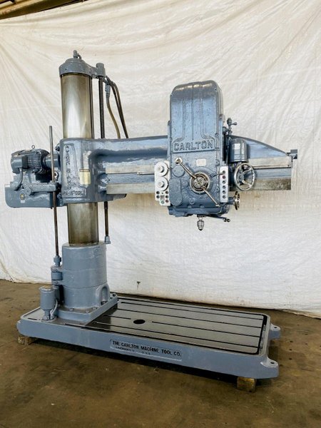 6' X 15" CARLTON 3A RADIAL ARM DRILL. STOCK # 0844121