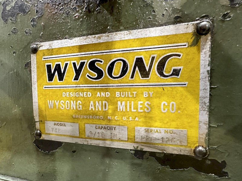 4' x 3/16" WYSONG MODEL #748 MECHANICAL POWER SHEAR: STOCK #19041