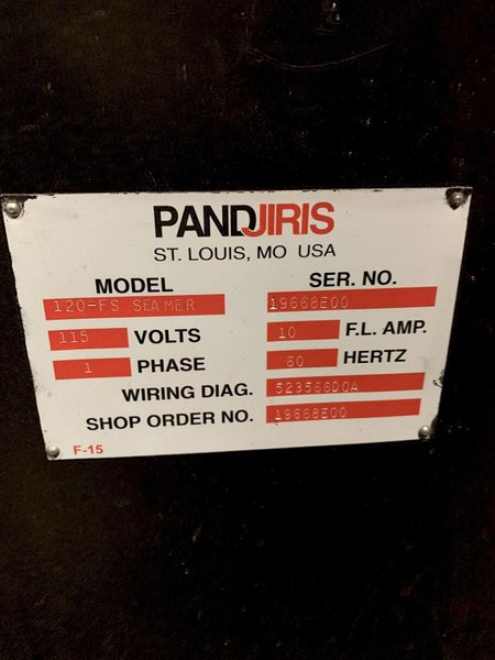 120" X 3/8" PANDJIRIS MODEL 120I-50 SEAM WELDER WITH LINCOLN POWERWAVE: STOCK # 71485