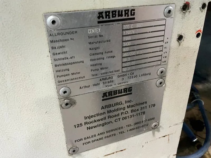 Arburg Inc  Injection Molder - 370 C 800 - 500