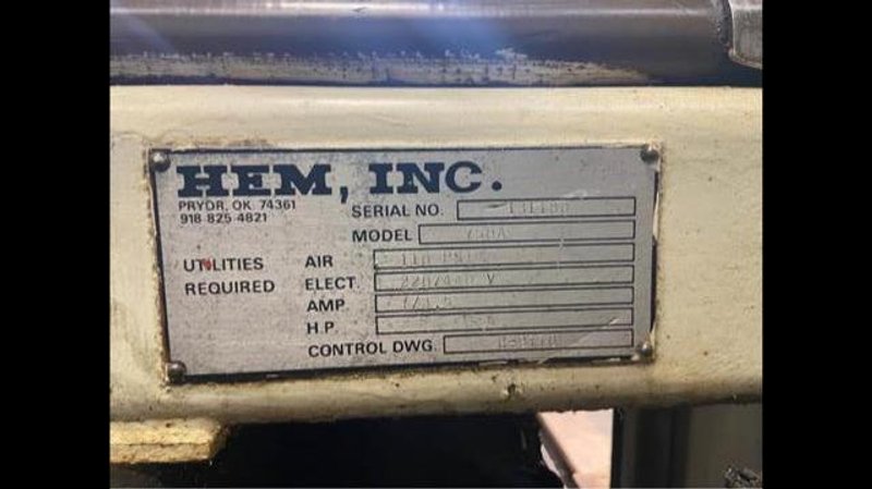 11" X 9" HEM MODEL 750A AUTOMATIC HORIZONTAL HIGH SPEED BAND SAW