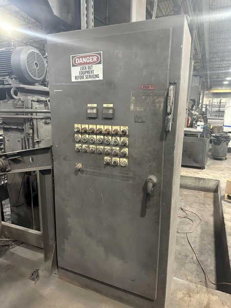 6" X (2) 15 HP WHEEL WHEELABRATOR "SKEW ROLL PIPE &amp; BAR" SHOT BLAST BLASTER SYSTEM: STOCK #20002