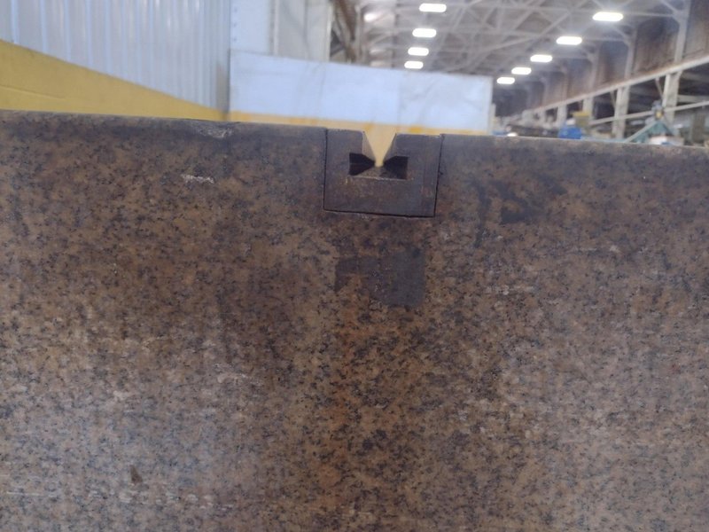 108" X 60" X 18 GREY GRANITE 2 LIP T-SLOTTED SURFACE PLATE: STOCK 17377