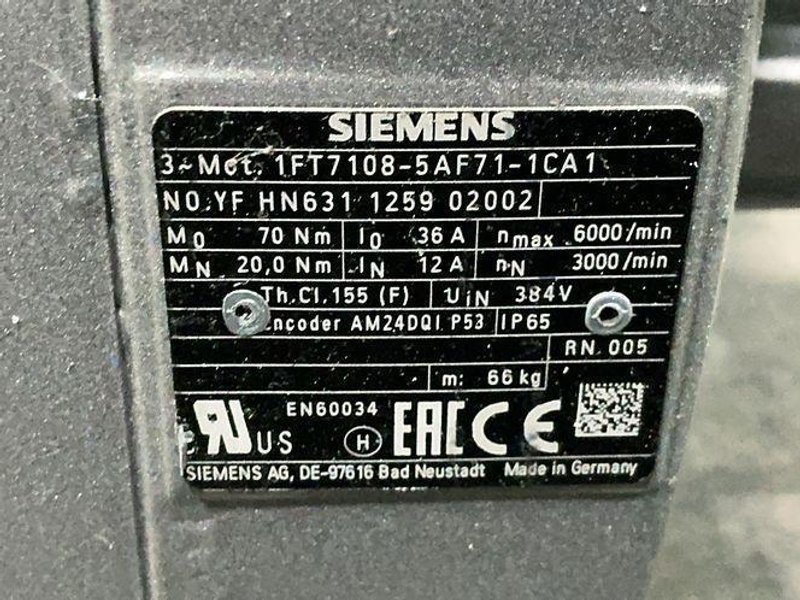 Siemens  Servo Motor  - 1ft7108-5af71-1ca1