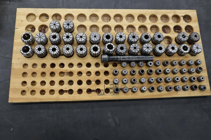 ER32 and ER16 Flex Collets with (1) ER16 Tool Holder in Divider Rack- Auction Item