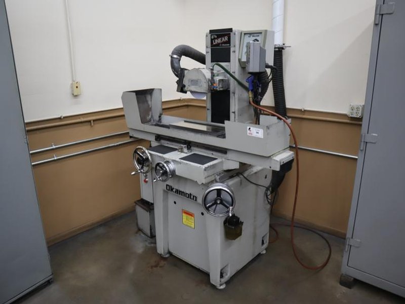 Okamoto Linear 618 Hand Feed Surface Grinder, 6" x 18", Heidenhain 2-Axis DRO, EM Chuck, Coolant- Auction Item