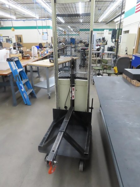Regal Model RBP66 Electric Lift Table, 1000 LB CAP W Shop Made Hook Hoist- Auction Item