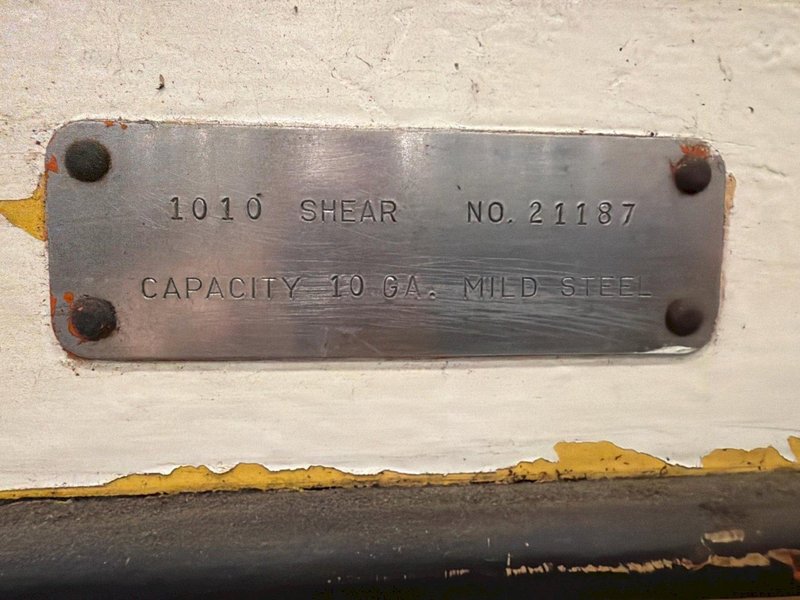 10' X 10 GA CINCINNATI MODEL 1010 MECHANICAL SHEAR: YOBRO #26397