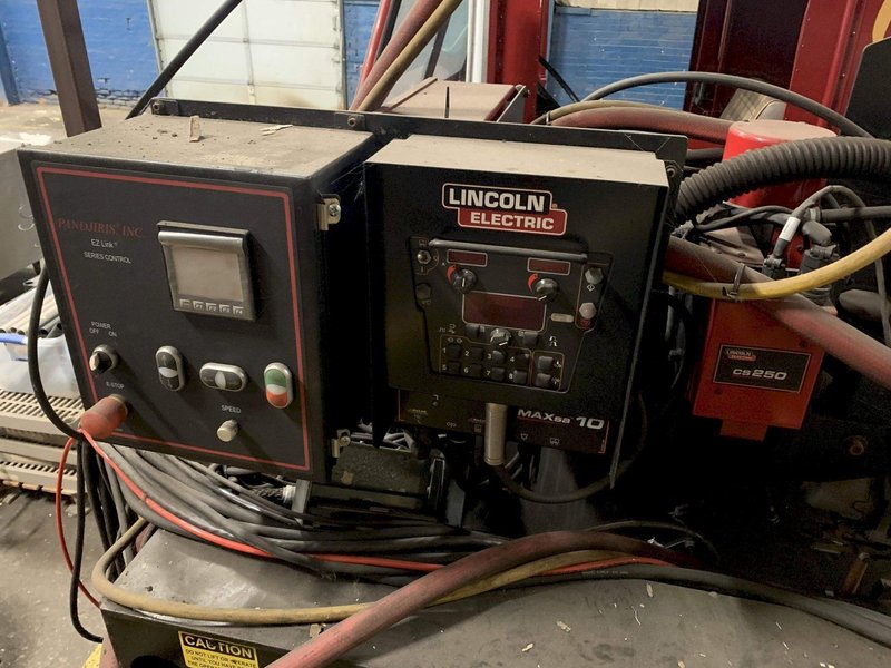 120" X 3/8" PANDJIRIS MODEL 120I-50 SEAM WELDER WITH LINCOLN POWERWAVE: STOCK # 71485