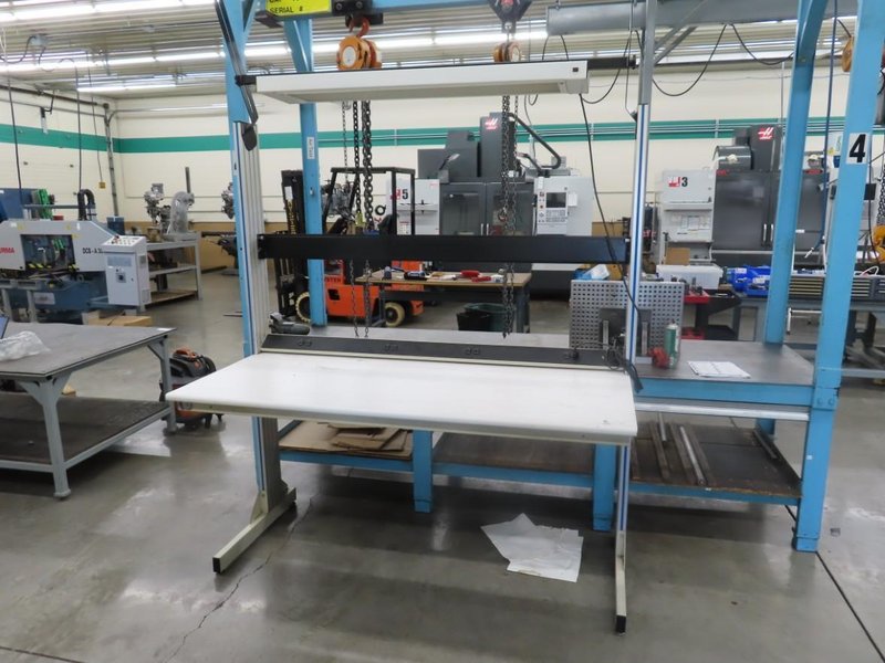 Adjustable Work Bench and Light w Power Strip- Auction Item