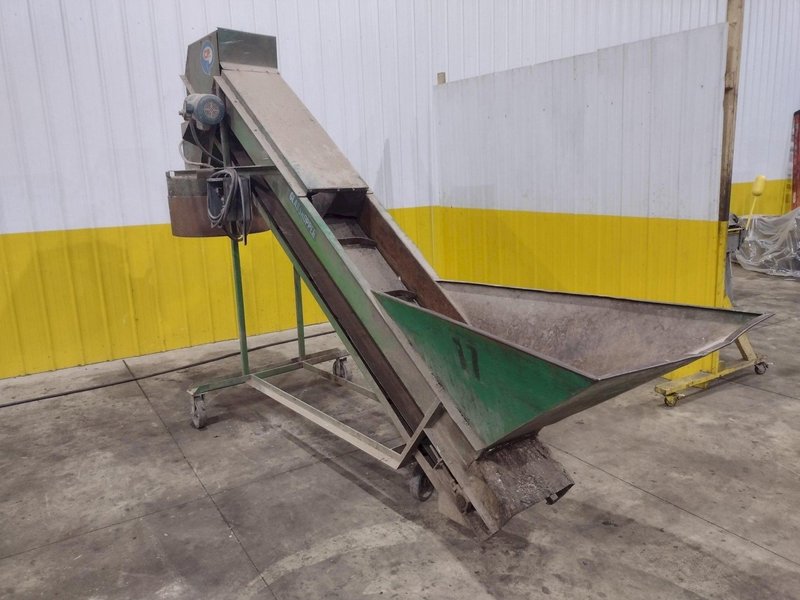 96" CP MFG MODEL #GC-100 "GLASSHOPPER" PORTABLE INCLINED CONVEYOR &amp; GLASS CRUSHER: YOBRO #24416