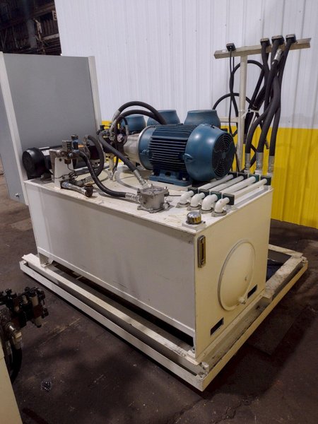 200 TON AMD 4-POST TIE-ROD FRAME HEAVY DUTY HYDRAULIC PRESS &amp; MULTI-PRESSURE HYDRAULIC UNIT: STOCK #19452