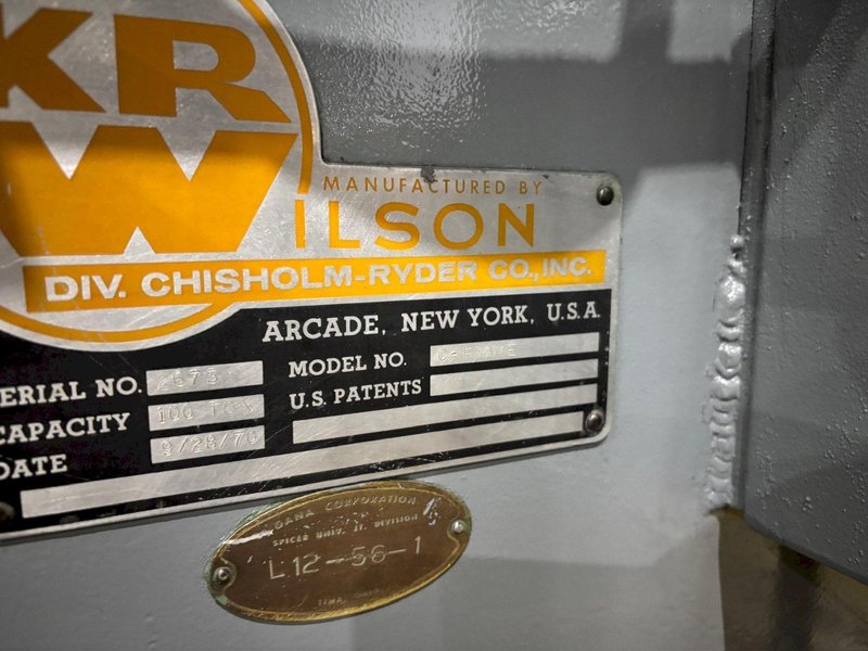 100 TON KR WILSON C-FRAME HYDRAULIC PRESS 18" STROKE: YOBRO #24255