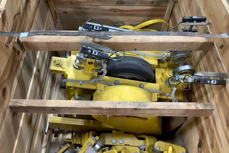 TC AMERICAN CRANE RUBBER WHEEL POWERED TRACTOR DRIVE TROLLEY &amp; HOIST CARRIER, NEW IN CRATE: YOBRO #24828