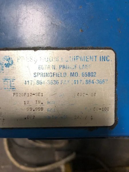 PRE 4,000 LB X 12" X .092"  SERVO FEED LINE, STOCK# 13875J