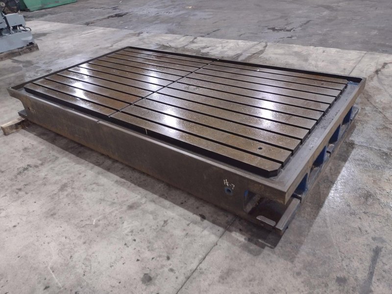 129" X 72" X 14" HIGH T-SLOTTED LAYOUT TABLE / BOLSTER PLATE: STOCK #22373