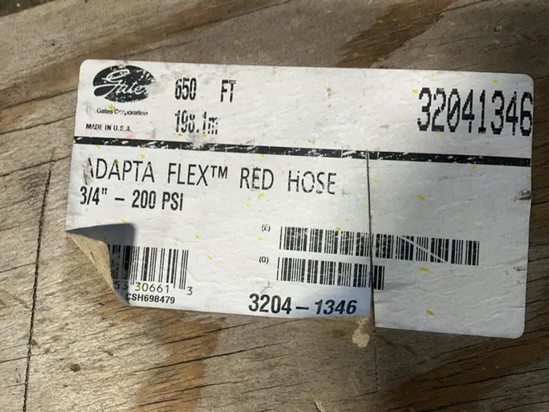 Gates 3/4”, 200 Psi, 650 Ft Adapta Flex Red Hose - 32041346
