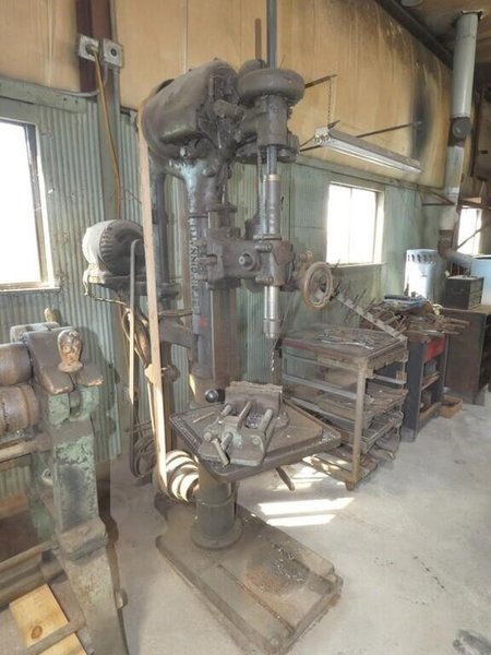 21" CINCINNATI ANTIQUE DRILL PRESS: YOBRO #26448