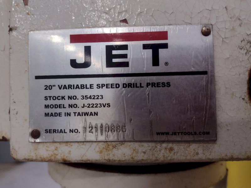 20" JET MODEL #J-2223VS VARIABLE SPEED SINGLE SPINDLE DRILL: STOCK #16689