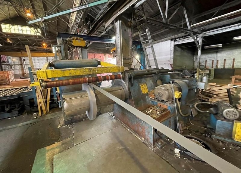 54" X 6.00" X 30,000# PRODUCTION MACHINERY SLITTING LINE WITH BANDING LINE STOCK# 3165