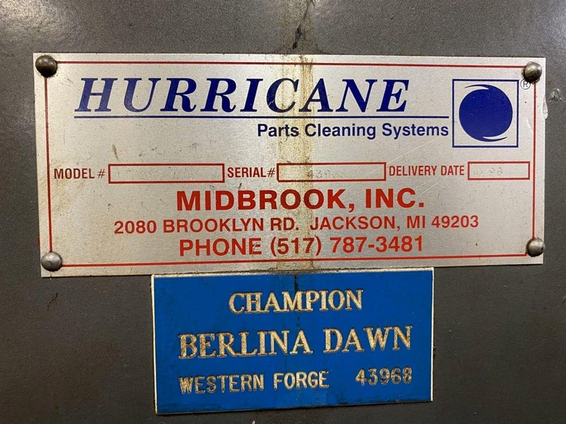 24" HURRICANE MODEL 250 2 STAGE ROTARY DRUM ELECTRIC HEAT STAINLESS STEEL PARTS WASHER: STOCK #13539